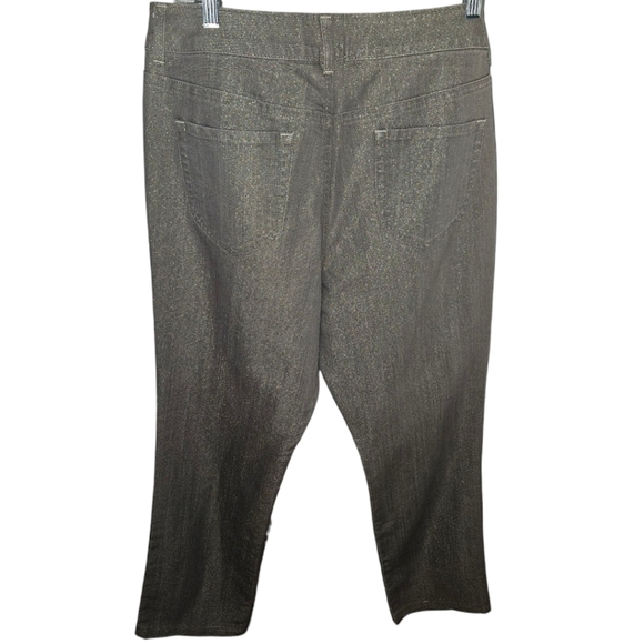 NWOT Chico's Platinum Ultimate Fit Slim Leg Gold Shimmer Jeans - Picture 2 of 4